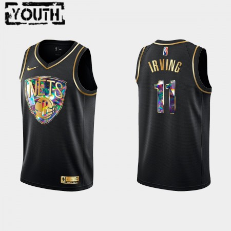 Canotte Bambino Brooklyn Nets Kyrie Irving 11 Nike 2021-22 Nero Golden Edition 75th Anniversary Diamond Swingman